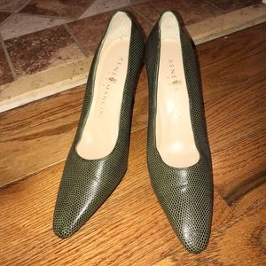René Mancini Paris Lizard Skin Heels